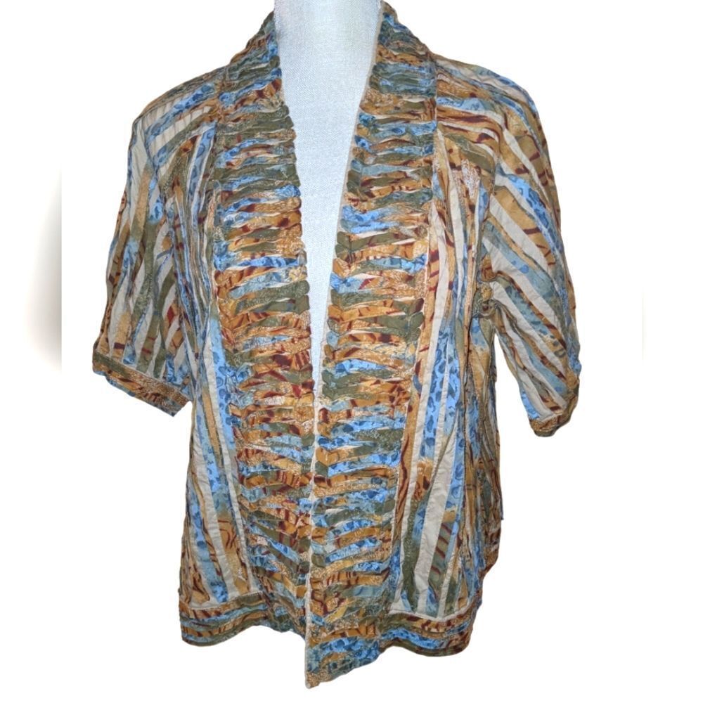 ‎Chico's textured multi color jacket